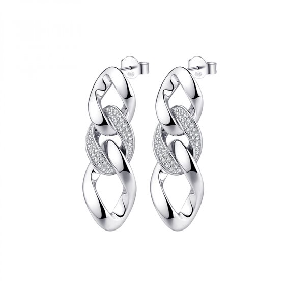Orecchini A Cerchio Intrecciati In Argento Placcato Oro Rosato | 18 Mm Con Chiusura A Cerniera, Gioielli Donna